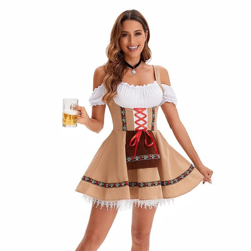 1867 Oktoberfest Costume German Bavarian Beer Girl Maid Dirndl Dress